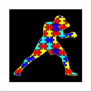 Boxing Autism Puzzle Posters and Art